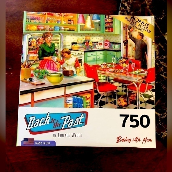 BAKING WITH MOM 750 piece puzzle used complete mom cookies family food love - Picture 4 of 4